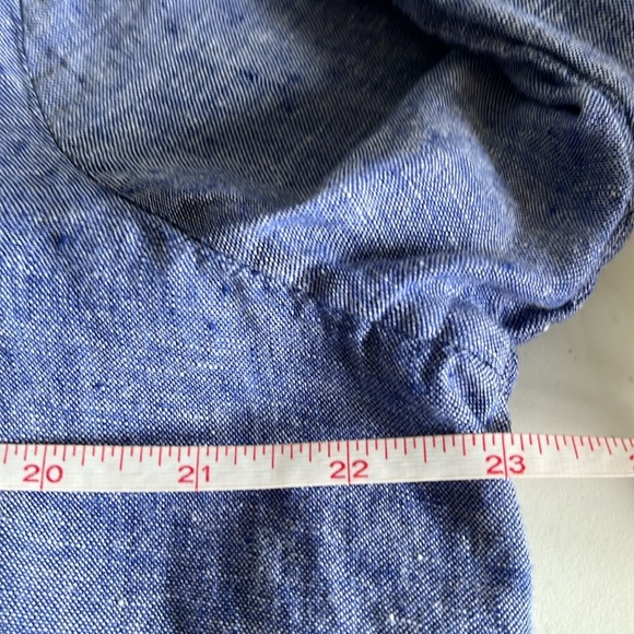 Foxcroft Women's 100% Linen Blue Button Down Long Sleeve Blouse Top Size XL - Picture 5 of 7